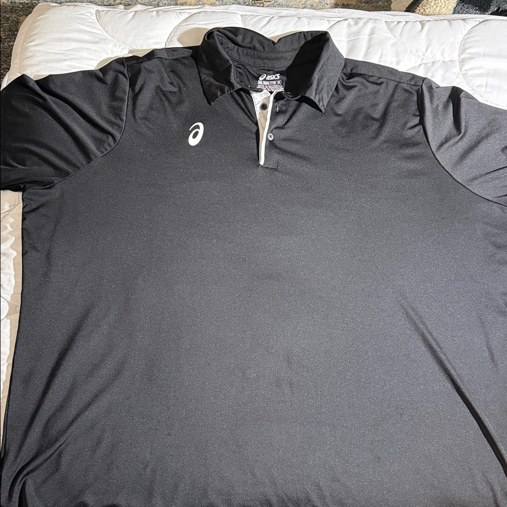 ASICS Men's Polo Shirt in Black and White